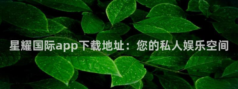 jdb电子5：星耀国际app下载地址：您的私人娱乐空间